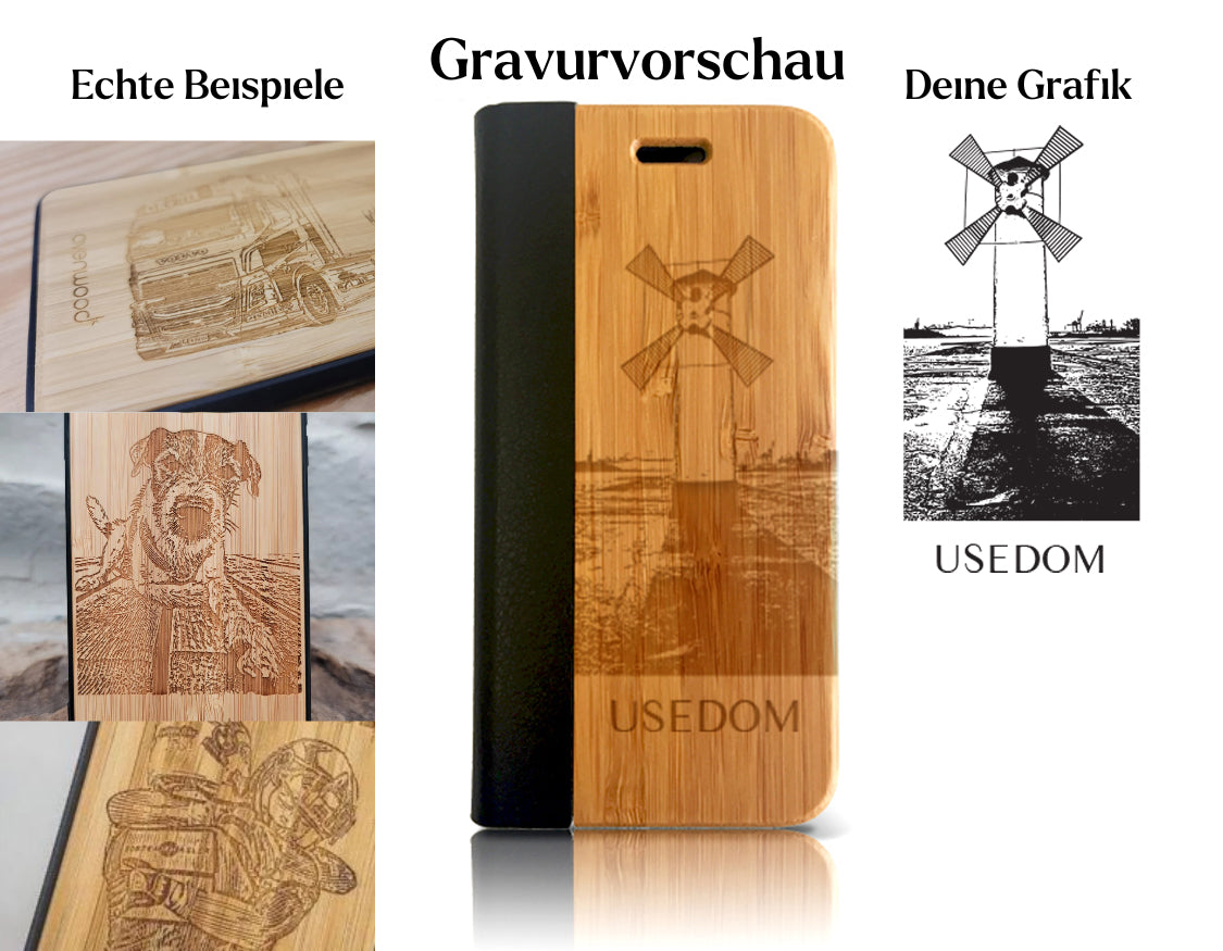 INDIVIDUELL iPhone 15 Pro Bambus-Kunststoff